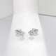 Saturday Fortune PT950 platinum earrings for women, square national flower PT093962, about 1.36g, a pair, birthday gift