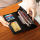 Kuqidaishu Long Women's Billet 2024 Nuevo sencillo de moda Hebilla de la billetera de embrague de gran capacidad para mujeres Negro