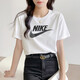 Nike (Nike) Femenino Set 2025 Summer NUEVA casualidad de manga clásica de manga corta Capas de manga corta tejido de cinco cultivos Conjunto de dos piezas DX7907-100 y FV6623-010 m (160)