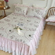 Antarctic bedding full cotton thickened bed skirt four-piece set Twill quilt cover pure cotton clamped bed skirt quilt cover bedding set Cotton clamped set - 1.8m bed skirt four-piece set [Quiet cover 200x230]