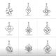 CEENIU Fat Donglai same style pt950 platinum pendant without chain women's necklace single pendant single 18kl white gold clavicle chain Lucky you white diamond