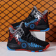 G.Duckkids Jungen Basketballschuhe für Winter plus Samt verdickte warme Kinder weiche Sohle Anti-Rutsch mittel- und großer Kinder-Laufschuhe Schockabsorbier- und Verschleißschuhe BG-Black und Blue 695m (nicht ausrutschen) 34 Größen