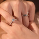 Hongying imitation moissanite diamond 1 carat electroplated couple ring female wedding proposal birthday gift four-claw ring for girlfriend 10 points men's ring main stone 3mm opening adjustable