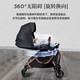 Hagaday Hakada stroller newborn baby can sit and lie down with high view children's lightweight rotatable folding stroller rocking bed to coax baby artifact Luoli black
