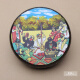 
Beijing-rhyme Xinjiang ethnic musical instrument Uyghur solid wood cowhide drum standard Xinjiang hand drum colored pattern random/15 cm