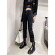 Yimuqi European Station 202 autumn and winter new fat m high waist jeans for women, slimming cigarette trousers, cigarette trousers, nine-point pants, 693 rear button pants, high elastic spring and autumn style 8XL s 8095Jin[Jin equals 0.5 kg]