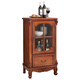 Xinhuayuan Wood American-style small wine cabinet European-style light luxury floor-standing all-solid wood side cabinet single-door wine cabinet home wall-mounted living room storage cabinet right door + cherry color