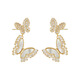 Yonghongwang Fashion Light Luxury Tianlan Shell Butterfly Pendientes Pendientes femeninos con pendientes de microinsect S925 Pendientes de aguja de plata Regalo para mujeres EA13587D001