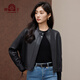 兽王（SHOUWANG）兽王单皮皮衣女2024秋季新款短款立领上衣真皮羊皮机车夹克外套潮 黑色 160/84A(38)