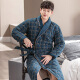 Mandelefin winter 100% cotton men's nightgown bathrobe bathrobe thickened warm pajamas pure cotton clamp long plus size cotton men's 1049 180(XXL)
