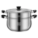 Yiyipai is suitable for household double-eared soup pot, thickened 316 stainless steel milk pot, porridge pot, small cooking pot, steaming pot, double bottom 316 antibacterial steel 26cm