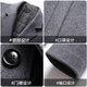 Lotz Woolen Woolen Windbreaker Jacket Men's Spring, Autumn and Winter Mid-Length Business Casual Thickened Warm Woolen Coat Black Woolen 40% Wool 2XL /185 160-175Jin Jin is equal to 0.5kg