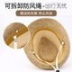 Hundred hat king Hundred hat king high-end summer hollow mesh top hat men gentleman linen sun hat straw hat middle-aged and elderly sun hat senile blue (export high-end fixed style) adjustable 56-57cm