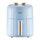 Midea Air Fryer Hogar completamente automática Multifunción Multifunción Freidora eléctrica a gran capacidad Freidora francesa Circulación de aire caliente sin ventana de visualización de la freidora francesa de temperatura de temperatura de doble botón KZE5012 Gran capacidad-4.7L