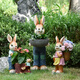 Yi Mingyuan courtyard decoration floor-standing simulation rabbit ornaments living room balcony crafts outdoor animal sculpture flower pot landscape combination 4
