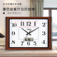 Combasi Wohnzimmer sauberer Sound Wanduhr Schlafzimmer Büro Hanging Tisch Einfacher Kalender Uhr Haushaltsquarzuhr Perpetual Kalender 6626 Silbergrau 10 Zoll 49*34 cm