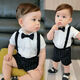 Disney (Disney) Little Boy Suit Summer Baby Dress de banquete de 1 año Spring and Autumn 2 Weekly Clothing Beld and Child Birthday Gentleman Set White Forred VERTICAL Strap 90 Sugerir 85cm