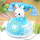 Enlightenment monkey children's baby cartoon landline baby can sing early education intelligence story machine simulation phone music toy gift antique phone-powder (battery)