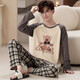 Langsha pyjamas Spring et automne à manches longues à manches longues Coton Pure Coton pour jeunes garçons, étudiants d'âge moyen et vieux Suit d'automne Lyp724 L Small Code 160-165cm / 95-110jin [Jin est égal à 0,5 kg]