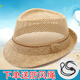 Hundred hat king Hundred hat king high-end summer hollow mesh top hat men gentleman linen sun hat straw hat middle-aged and elderly sun hat senile blue (export high-end fixed style) adjustable 56-57cm
