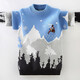 Velvet de Velvet Arctic Boy Sweter Autumn and Winter Children's Sweater Men 2025 Nuevo suéter de terciopelo ropa de tamaño grueso de tamaño mediano azul marino (terciopelo agregado) 140 cm