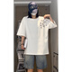 POUM NEU NEUES CHINA KOMPLEISCHEN T-SHIRT FÜR MENSER SOMMER TREND CHINA CHINESS STYLE LOUSS CASHTOTWOLLE HALTELEEVED JUNGE HN-T3524 APRIKOT COLOR L (Empfohlen 110-130jin [Jin entspricht 0,5 kg]))