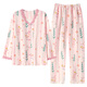 
Langsha pajamas for women long sleeves for spring and autumn Xinjiang pure cotton casual large size sweet and can wear outside home clothing suit MR-14701-YSH M