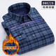 Yunting Coton pur Shirt Chaute à manches longues pour hommes Meubles épaissis épaissis décontractés d'âge moyen et de coton à carreaux de coton BN6231 XL