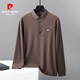 Pierre Cardin Herren-Langarm-T-Shirt T-Shirt Dünn Neues Revers Casual Polo Shirt T-Shirt Feder- und Herbst-Solid Color Top 15912 Grün 185/96a Vorschlag 160-180Jin [Jin ist gleich 0,5 kg]
