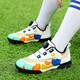 Feelaces2023 Nouveaux chaussures de football pour enfants à bouton rotatif pour garçons et enfants tf ongles cassés sans chaussures d'entraînement faucon à lacets pour femmes 9893 Nails brisés blancs 35