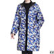 Guiren Xiong velvet thickened smock, warm coat, men's and women's work clothes, waterproof and oil-proof camouflage long coat, kitchen long-sleeved labor insurance suit, blue floral (with hood), medium size (120-170)
