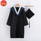 Xue Che Bachelor's Uniform, Master's Uniform, Doctoral Uniform, Tutor Uniform, Undergraduate Adult Degree Uniform, Draped Cloth Shawl Top Hat, Bachelor's Uniform, Liberal Arts Pink S (Clothes + Hat + Tassels + Draped Cloth) Set