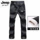 Pantalones de reenvío de espíritu Jeep Gran tamaño de los hombres más lana en espesor de otoño e invierno Pantalones casuales de piel de cordero al aire libre Pantalones de vellón de montañismo para hombres 9928 Negro 2xl