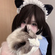 First encounter with cat ear headband, cat maid Japanese pure lust style, cute girlfriend female anchor Lolita headband, maid cat ear headband