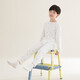 Red bean children's pure cotton home clothing set for men and women middle-aged children long-sleeved mesh spring and summer pajamas teenager mesh air conditioning suit 3271 (cactus) 120