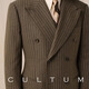 CULTUM1930s retro thickened wool suit suit men's banker striped double-breasted lapel business suit charcoal gray striped single suit M (50B)