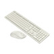 Double Feiyan (A4TECH) FG2000 Wireless Keyboard Set Mute Light Sound Office and Home Mouse Keyboard Set Light Sound Fashion Business Ultra-Thin Waterproof FN FG2000 (Beige White) Set