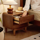 Lin's Home Retro All Solid Wood Bedside Table New Oak Ultra-Narrow Storage Cabinet Lin's Wood Cocoa Series LH586B1 Retro Color | 586B1-A Bedside Table Express