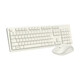 Double Feiyan (A4TECH) FG2000 Wireless Keyboard Set Mute Light Sound Office and Home Mouse Keyboard Set Light Sound Fashion Business Ultra-Thin Waterproof FN FG2000 (Beige White) Set