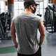 Lutielang sleeveless sports T-shirt fitness vest muscle training men's loose running vest quick-drying elastic breathable moonlight gray XL