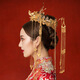 尚戈（SHANGGE）新娘秀禾服头饰中式结婚凤冠新中式古典装饰皇冠敬酒秀禾服头饰 秀禾凤冠/耳夹款+礼盒