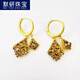 MOYAN's new autumn and winter temperament goddess exquisite fashionable earrings temperament versatile golden French earrings diamond-shaped sparkling earrings coffee color B03-204