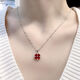 Tanhai's new sterling silver high-end ruby four-leaf clover necklace for women zircon exquisite diamond simple clavicle chain pendant trend 925 sterling silver red four-leaf clover necklace