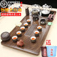 Fengziqi fully automatic glass bottom water filling tea tray home living room kung fu tea set one large tea table complete office set Fumantianxia + with handle glass + bottom water filling