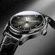 Borman (Borman) Deutsch zertifiziert ultra-dünn Uhr Herren Vollautomatische mechanische Uhren-Waterfische europäische, amerikanische, deutsche, schweizerische Uhr 3878 Silberschalengrün-Stahlgürtel