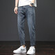 Мужские джинсы EASTERN CAMEL на осень и зиму, новые свободные модные повседневные длинные универсальные брюки с девятью точками для маленьких ног для мужчин 306 сине-серые 32