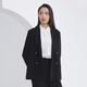 雅戈尔（YOUNGOR）套西上衣女673款双排一粒扣宽松版西服垂感挺括新品商场同款 黑色 XL 175/96A