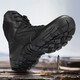 DRUNROCKS tactical boots outdoor anti-slip anti-wear-resistant Jun Locke tactical boots comfortable breathable side zipper quick take off D14099 black 42