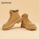 Daphne's official Martin boots female plus velvet thickened winter 2024 explosion full retro boots children boots boots rhubarb female retro yellow 37