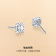 Saturday Fortune PT950 platinum earrings for women, square national flower PT093962, about 1.36g, a pair, birthday gift